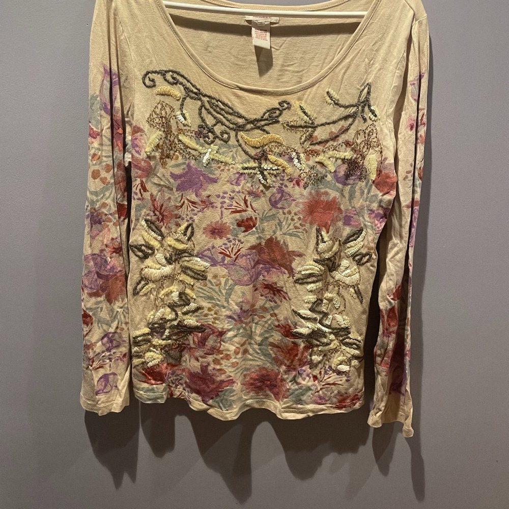 Sundance Beaded Long-Sleeve Top
